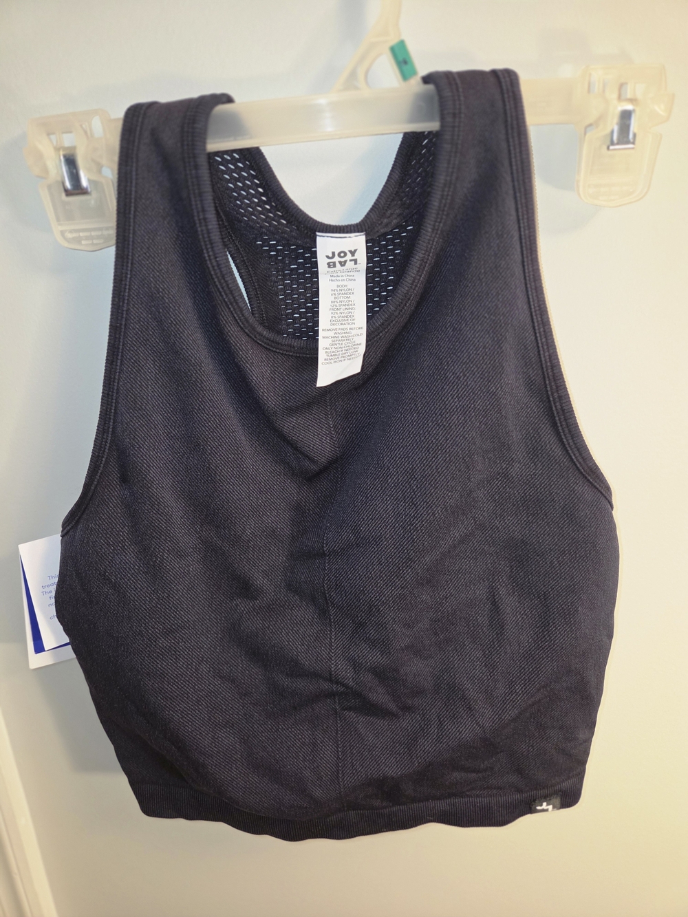 JoyLab Black Racerback Mesh-Panel Sports Bra